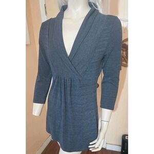 Threads VTG Y2K 90s Womens Baby Doll V Neck Top M Gray Whimsigoth Coquette